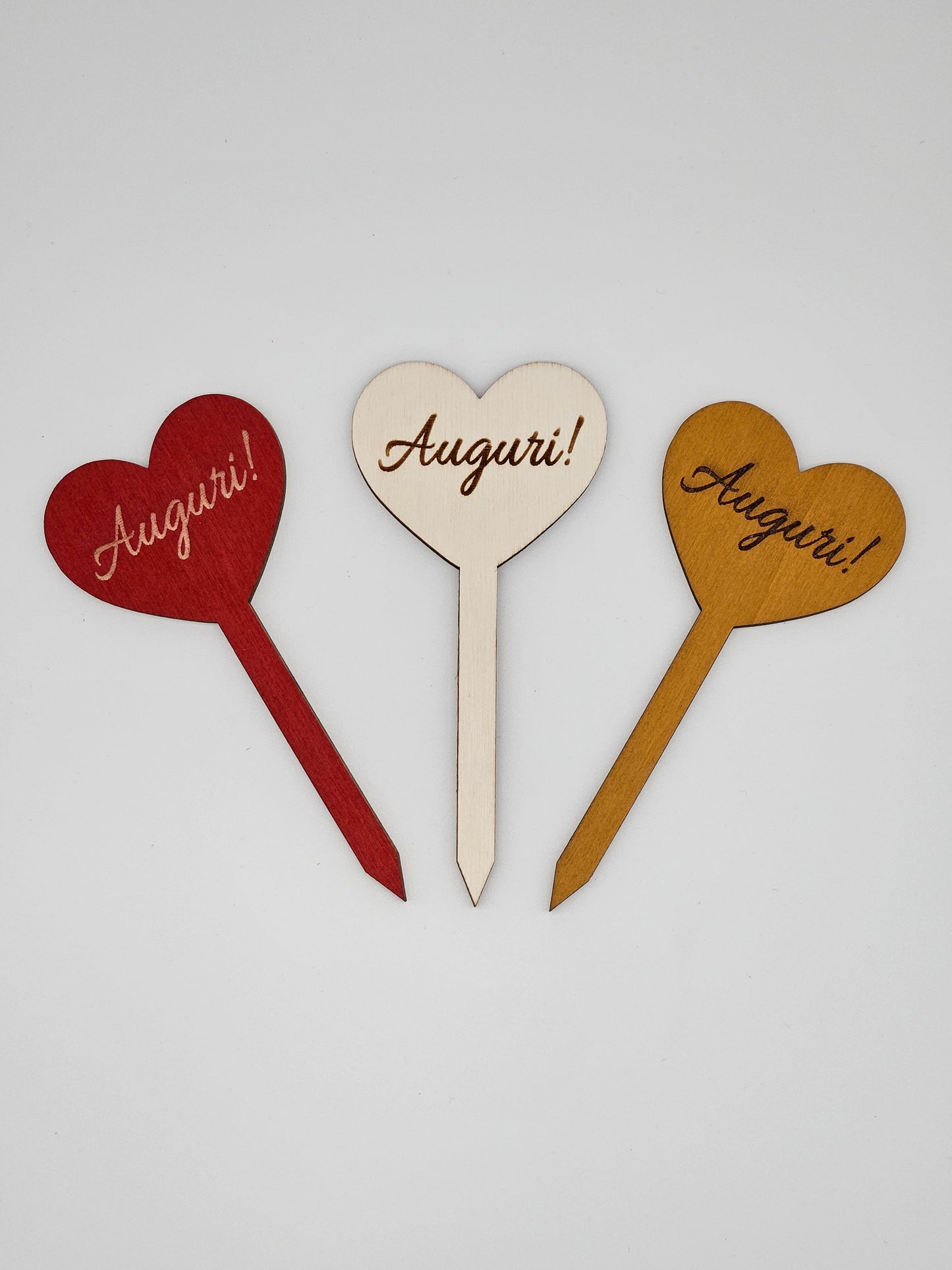 10x - Puntale BASSO "Auguri!" naturale