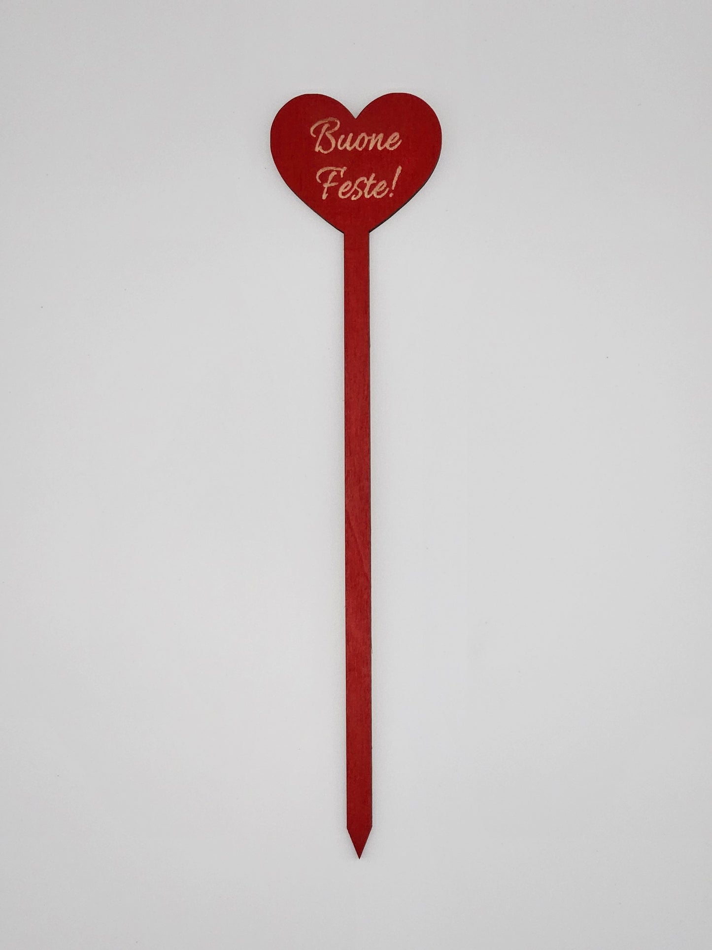 10x - Puntale ALTO "Buone Feste!" rosso