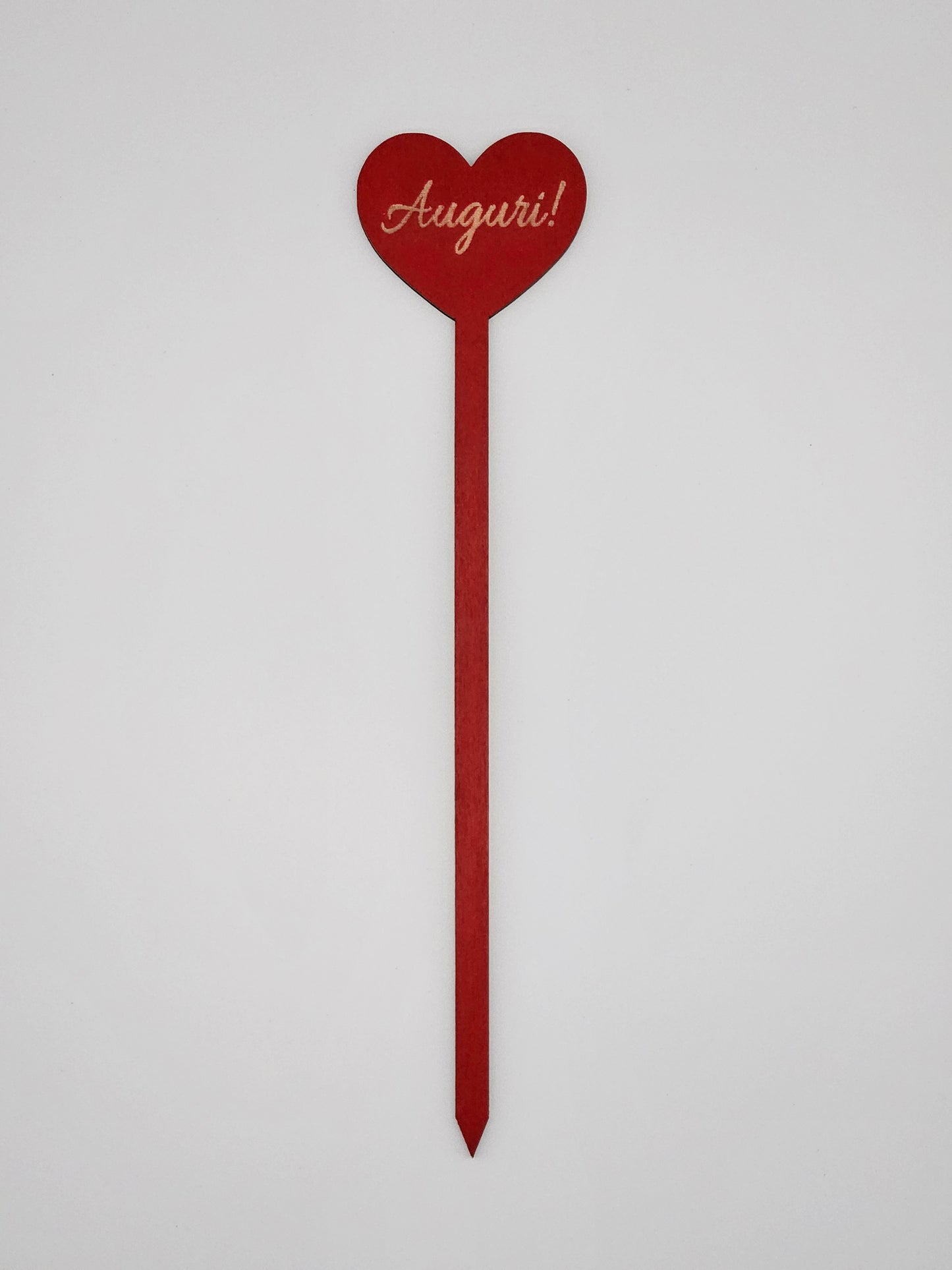 10x - Puntale ALTO "Auguri!" rosso