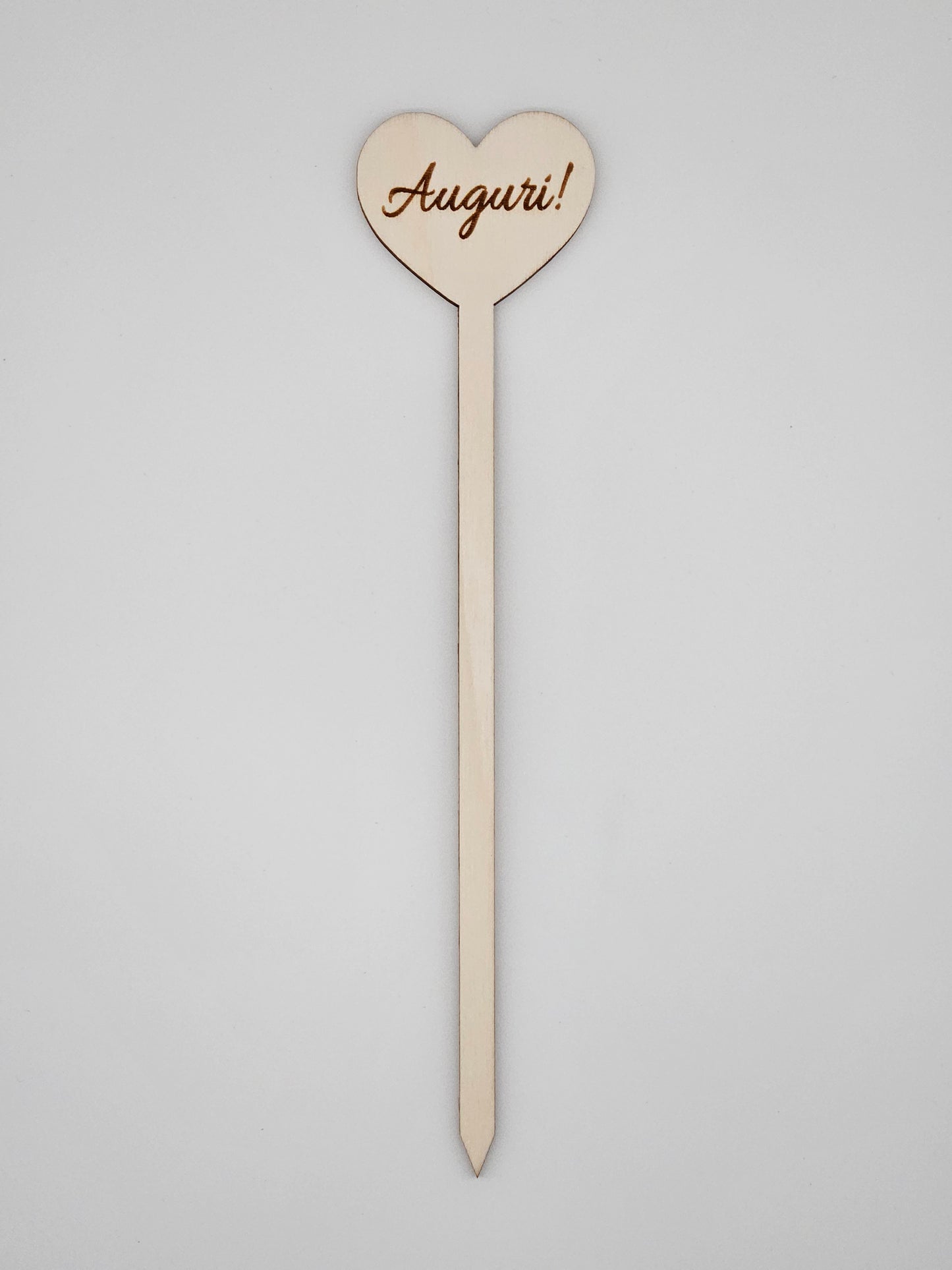 10x - Puntale ALTO "Auguri!" naturale