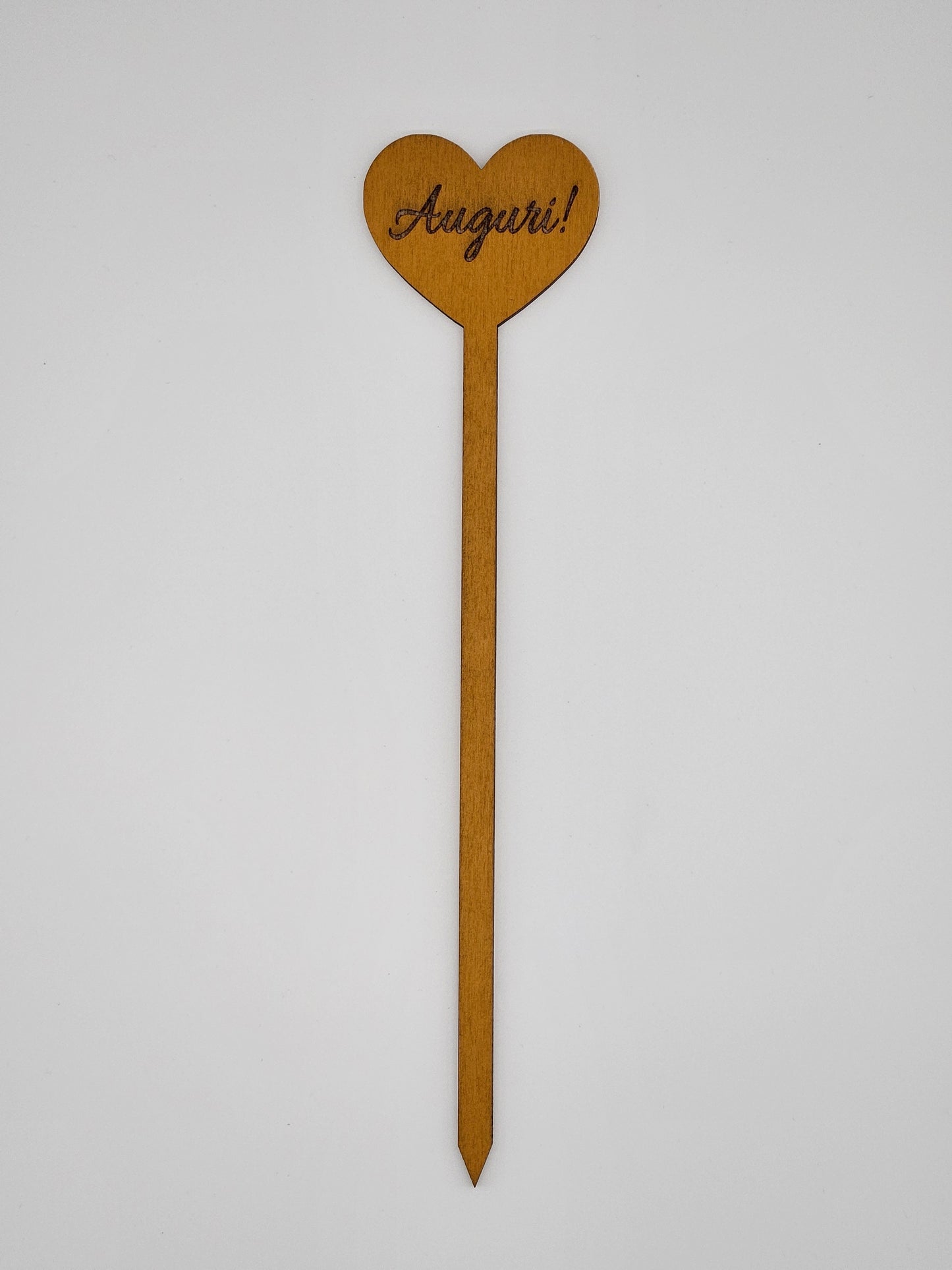10x - Puntale ALTO "Auguri!" giallo ocra