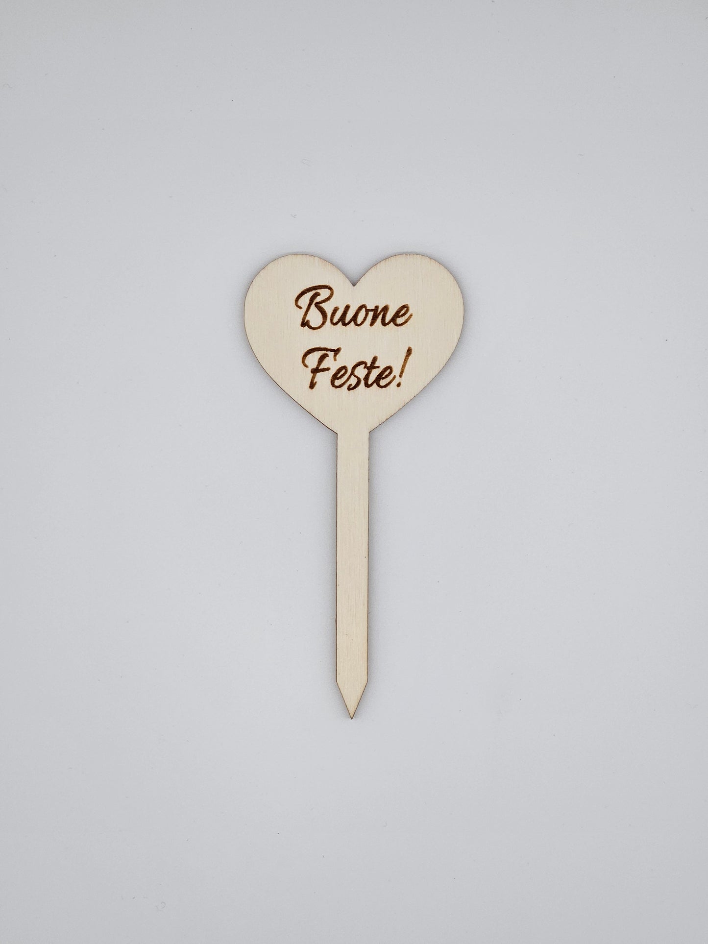 10x - Puntale BASSO "Buone Feste!" naturale