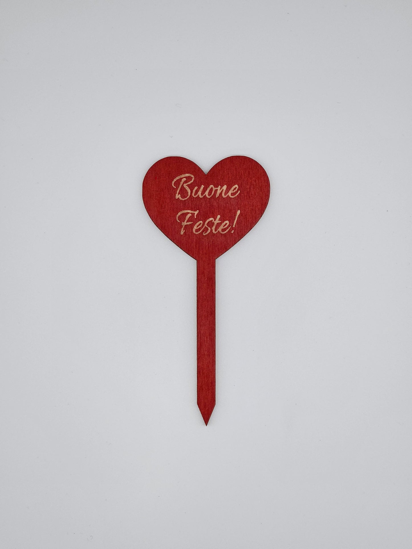 10x - Puntale BASSO "Buone Feste!" rosso