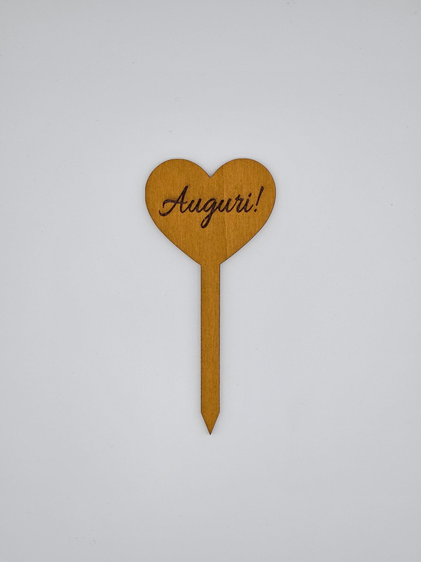 10x - Puntale BASSO "Auguri!" giallo ocra