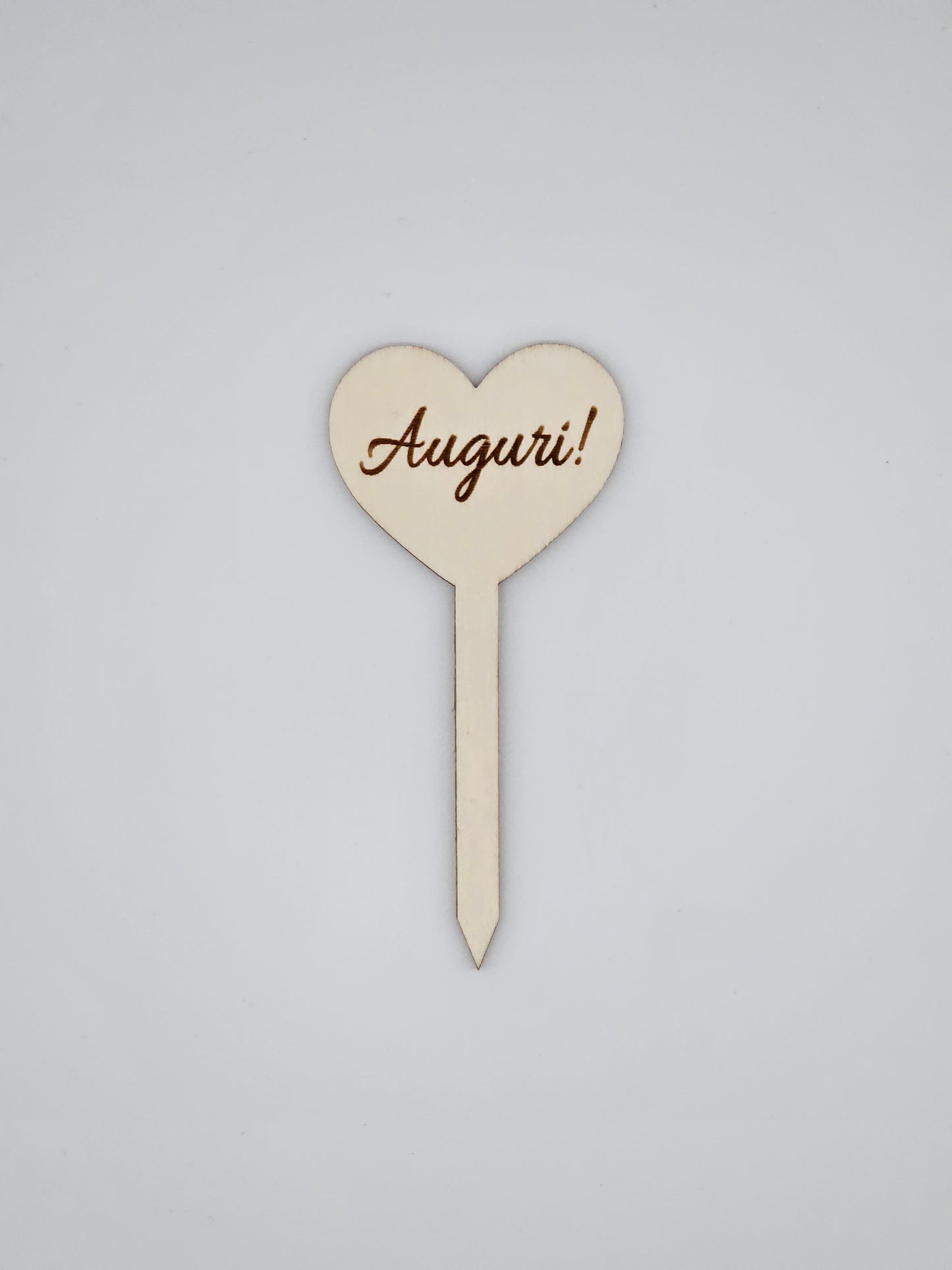 10x - Puntale BASSO "Auguri!" naturale