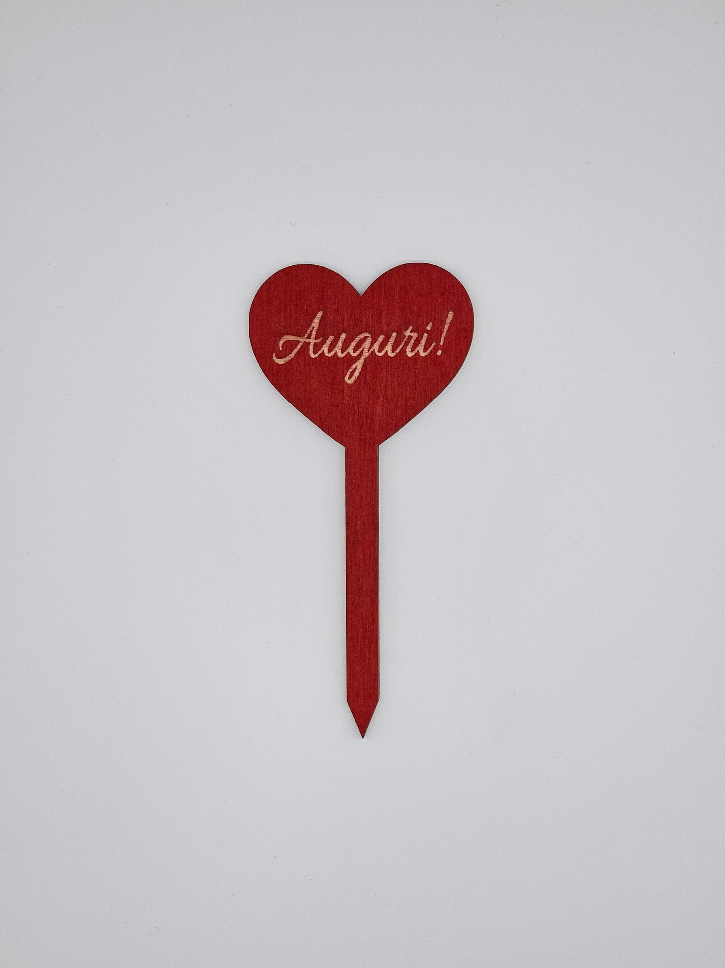 10x - Puntale BASSO "Auguri!" rosso
