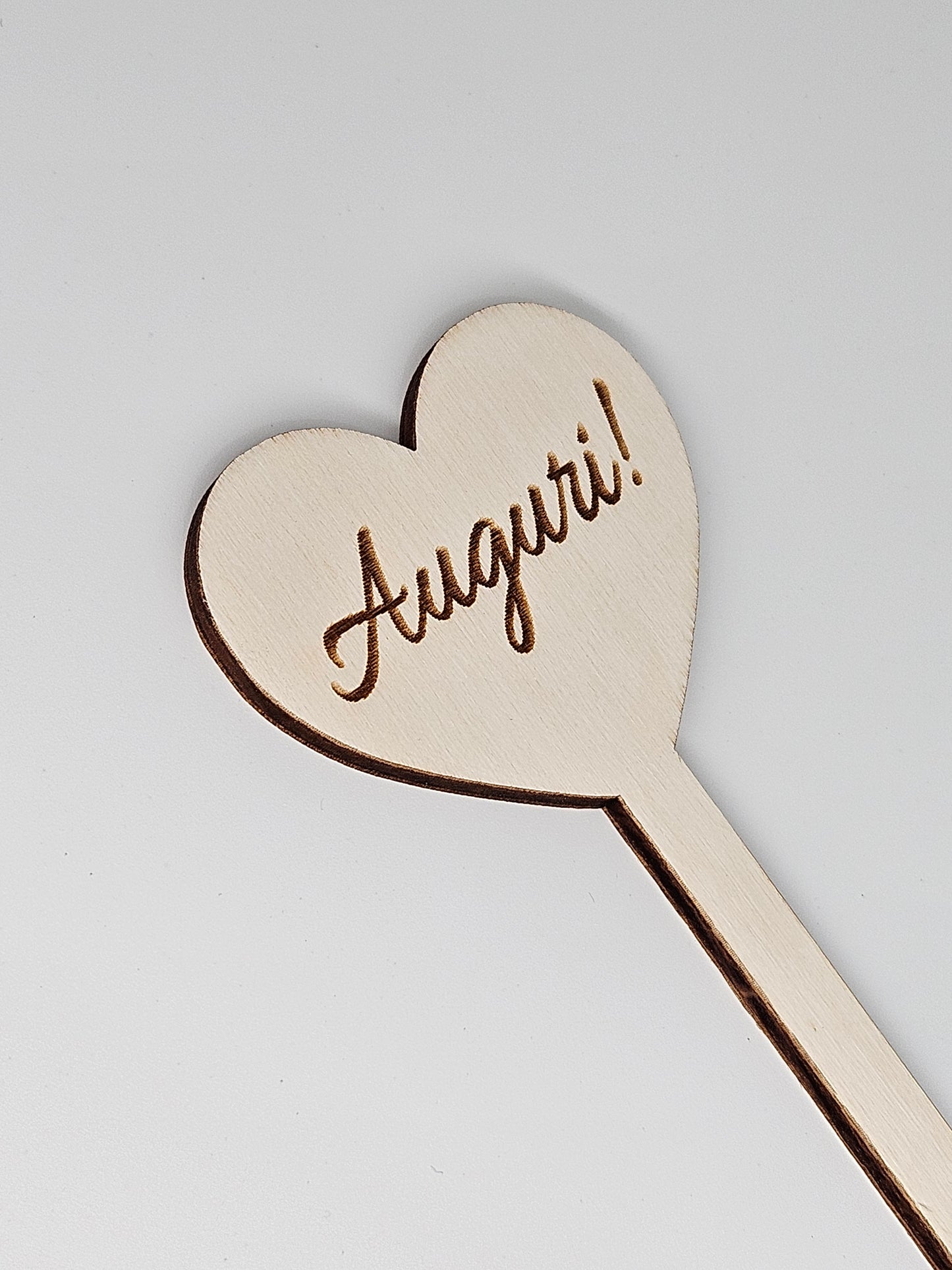 10x - Puntale ALTO "Auguri!" naturale