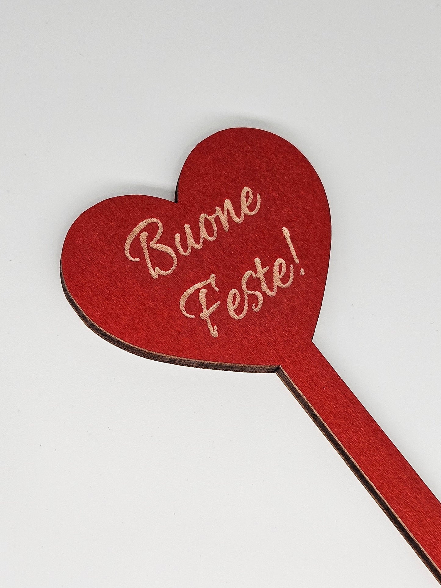 10x - Puntale ALTO "Buone Feste!" rosso