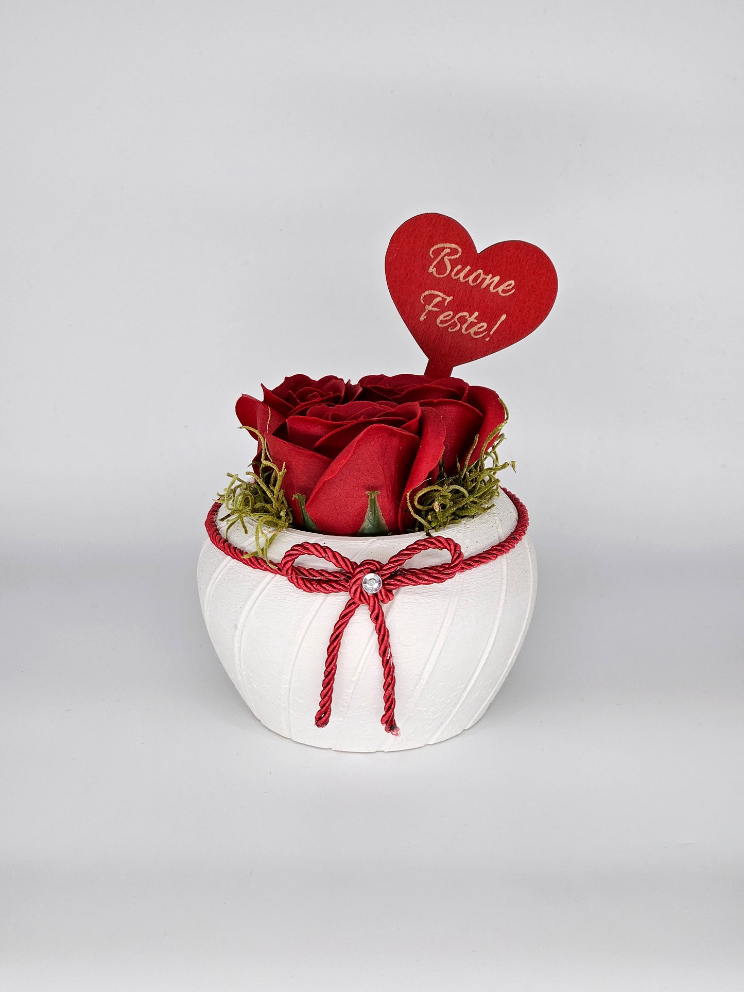 10x - Puntale BASSO "Buone Feste!" rosso