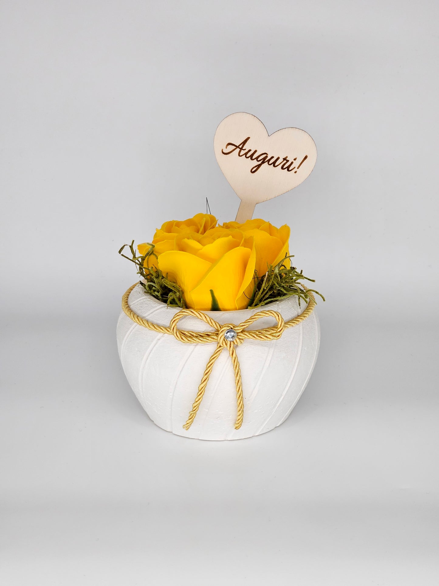 10x - Puntale BASSO "Auguri!" naturale